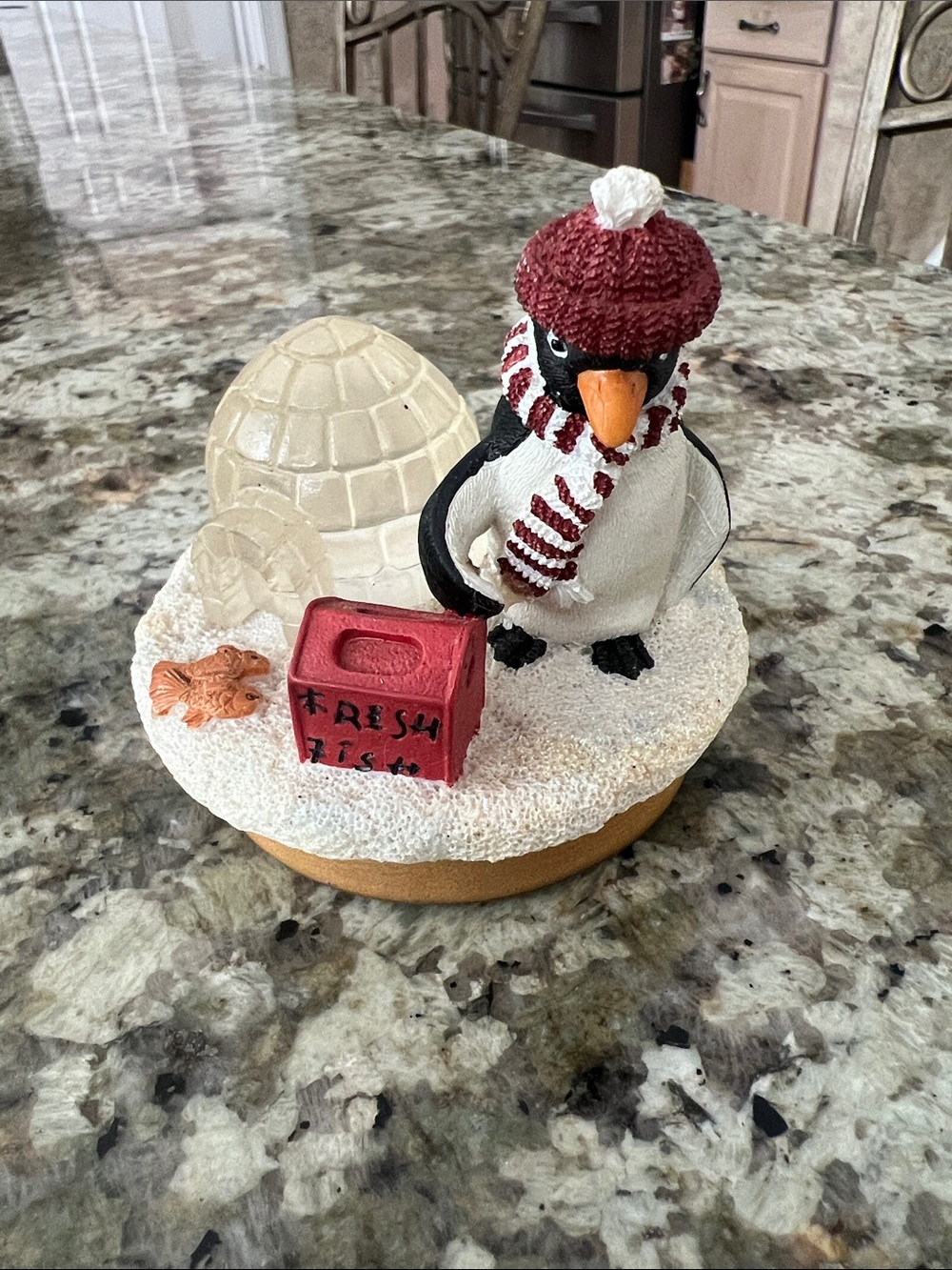 Our American Candle Topper 3” Jar Opening Penguin Igloo NE472
